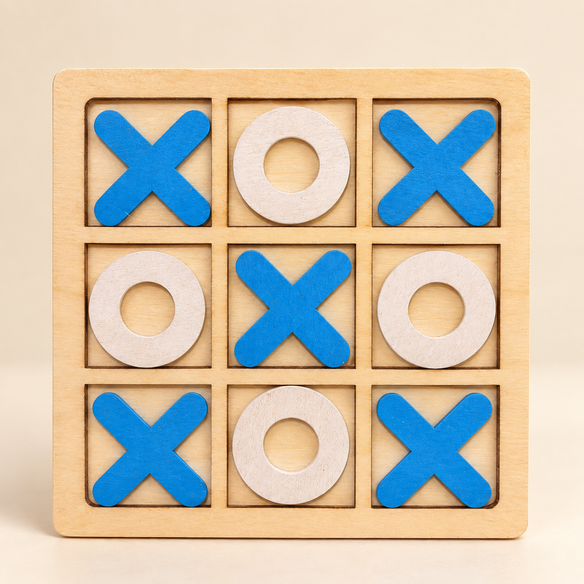 Wooden Tic Tac Toe Game ā Classic X & O Board Game for Kids