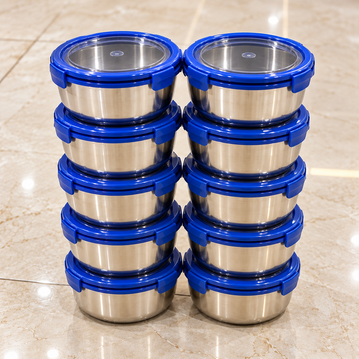 Set of 3 Stainless Steel Food Storage Containers