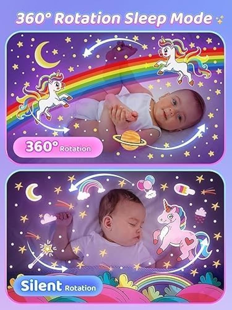 Spot Hunt Bunny Carousel Night Light Projector, 6 Set Films Rotatable Rabbit Night Lamp for Kids Room Decor (Bunny Night Light)