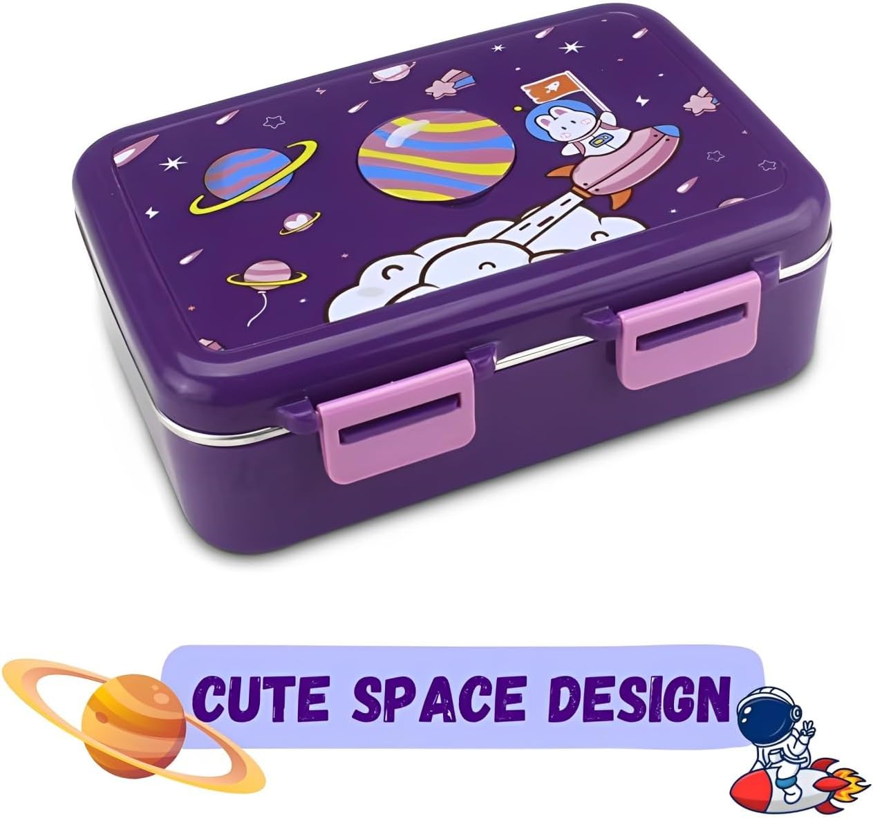 Spot Hunt Thermal Insulated Lunch Box Leak Proof Tiffin Box 3 Compartment 304 Stainless Steel Lunch Box with Removable Inner Plate Reusable Food Containers Kids