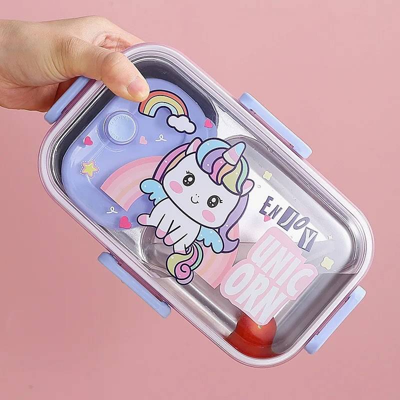 Spot hunt 710 ML Leak Proof Stainless Steel Lunch Box 2 Compartment Tiffin Box Adult Office Worker School Lunch Box