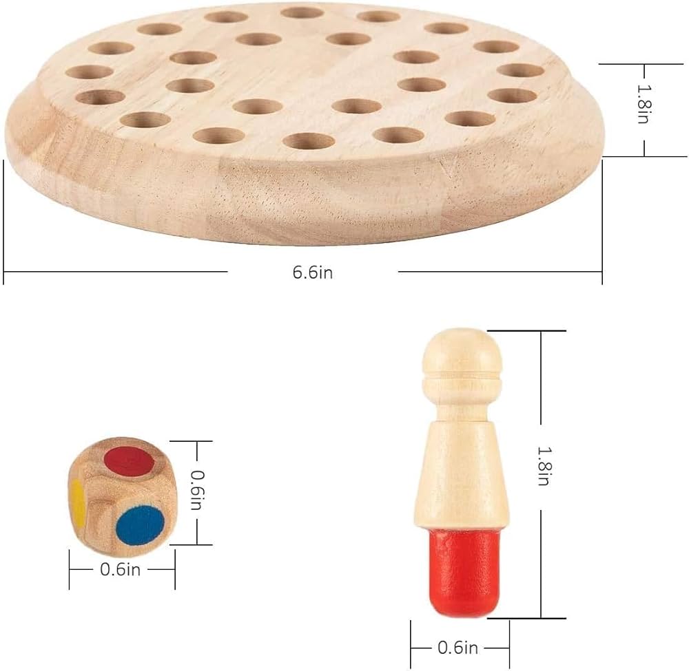 Wooden Memory Chess Color Matching Game Multi Player Family Board Games for Kids