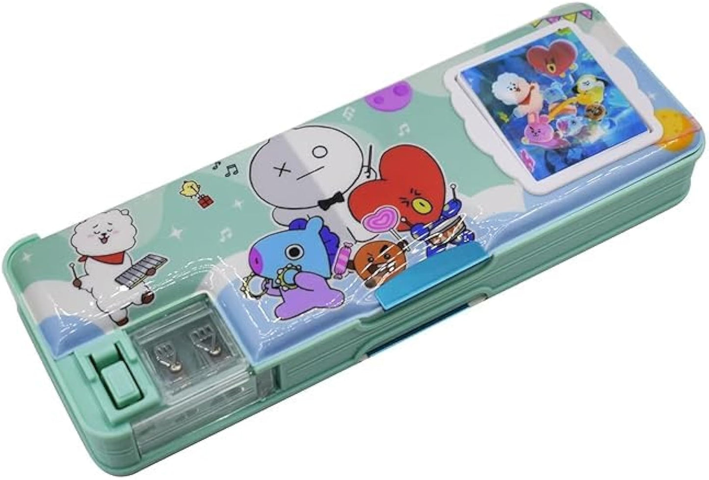 Spot hunt Multipurpose Mix Design Pencil box with Calculator and Dual Sharpener for School Kids