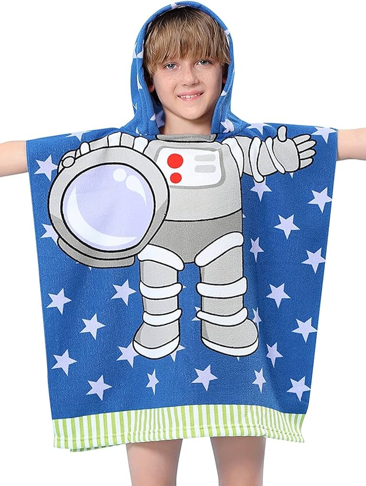 Spot hunt Hooded Poncho Bath Towels for Kids. Soft Absorbing Cartoon Printed Towels