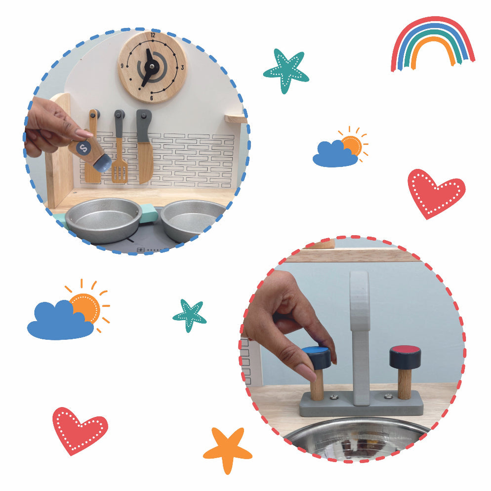 Wooden kitchen pretend play toy