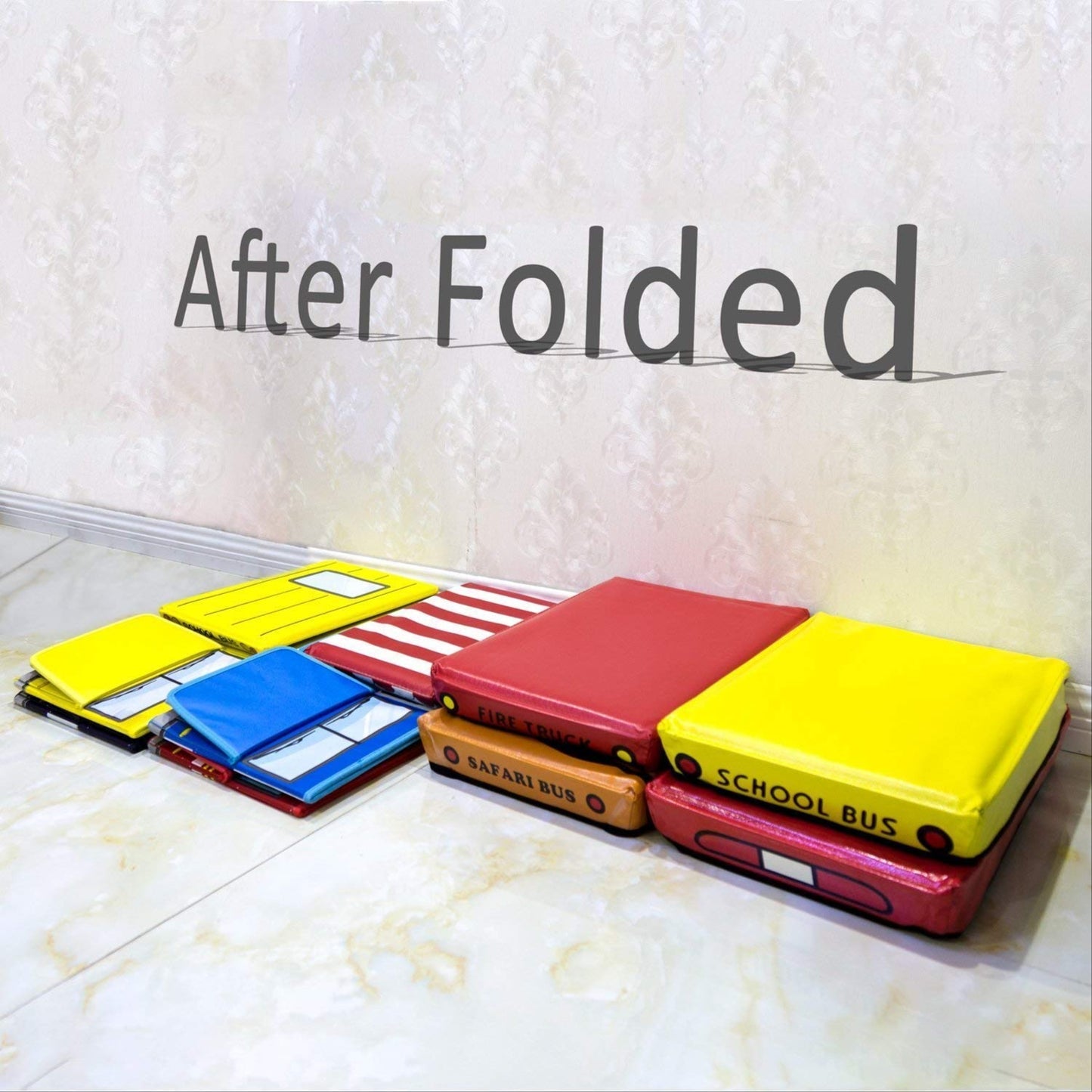 Bus Shaped Foldable Storage and Toy Box/Stool