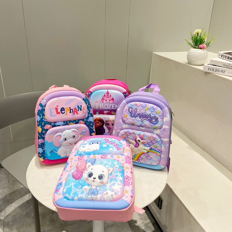 New Children's Bag Cartoon Primary School Student Backpack Lightweight Backpack Contrast Color Girls Travel Bag Wholesale