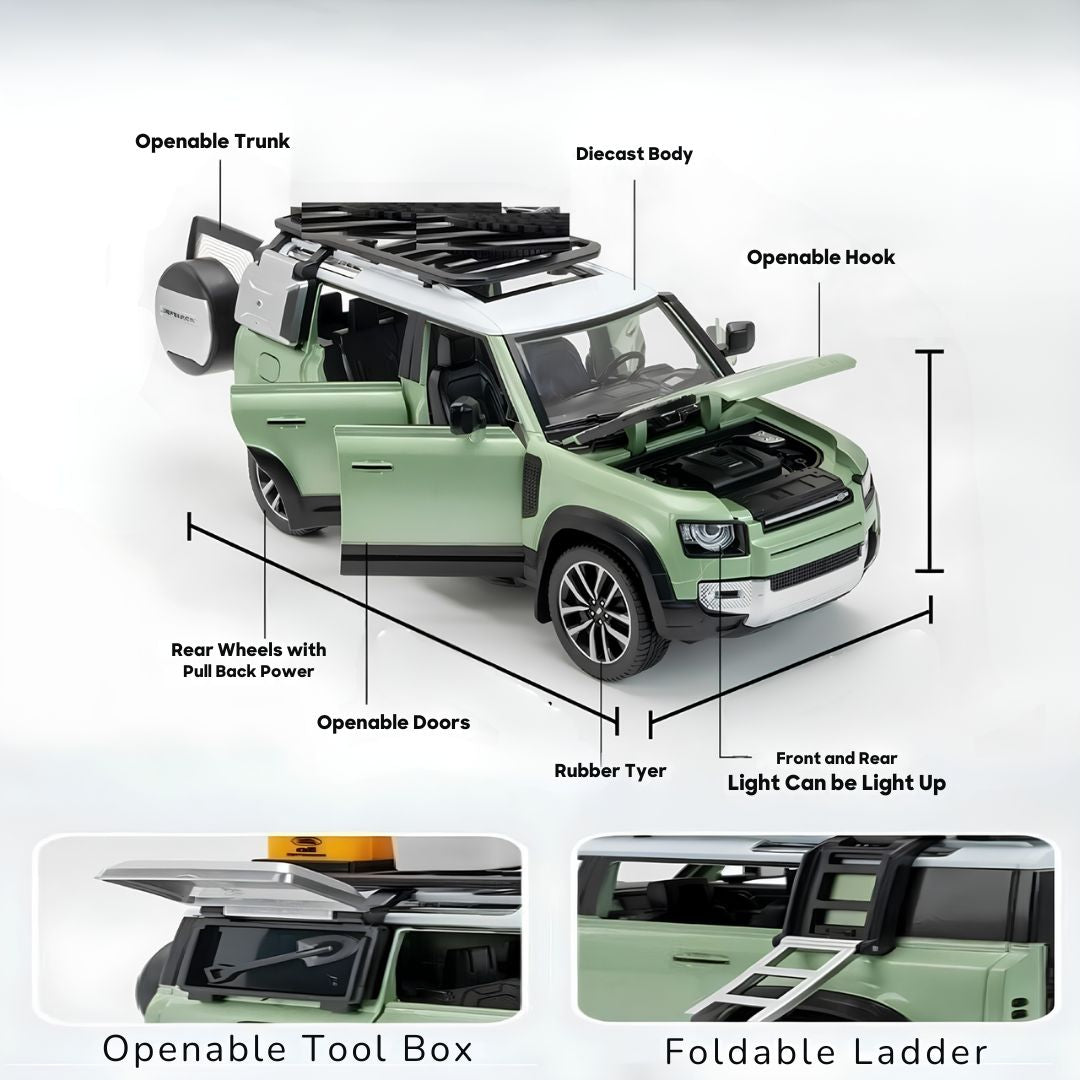 Interactive Range Rover Toy Car with Pull Back Motor and Opening Parts
