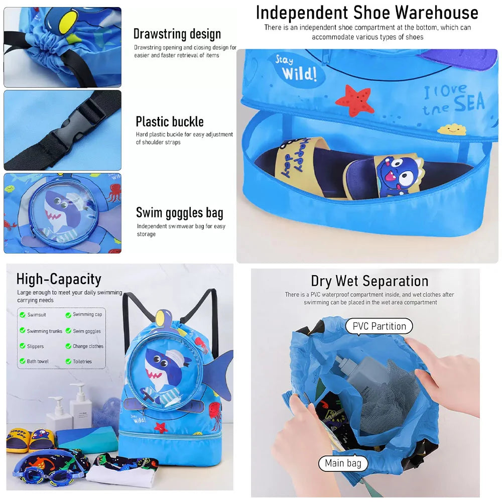 Kids’ Cartoonish Print Swimming Bag