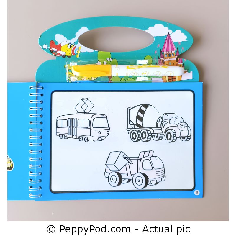 Vehicles Magic Water Book – Doodling and Coloring Fun