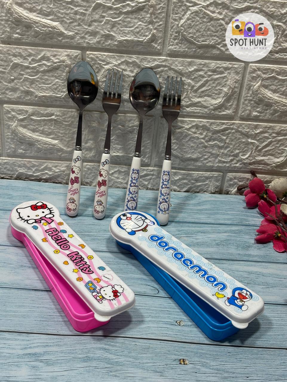 Spot Hunt Doremon and Kitty cutlery set for kids