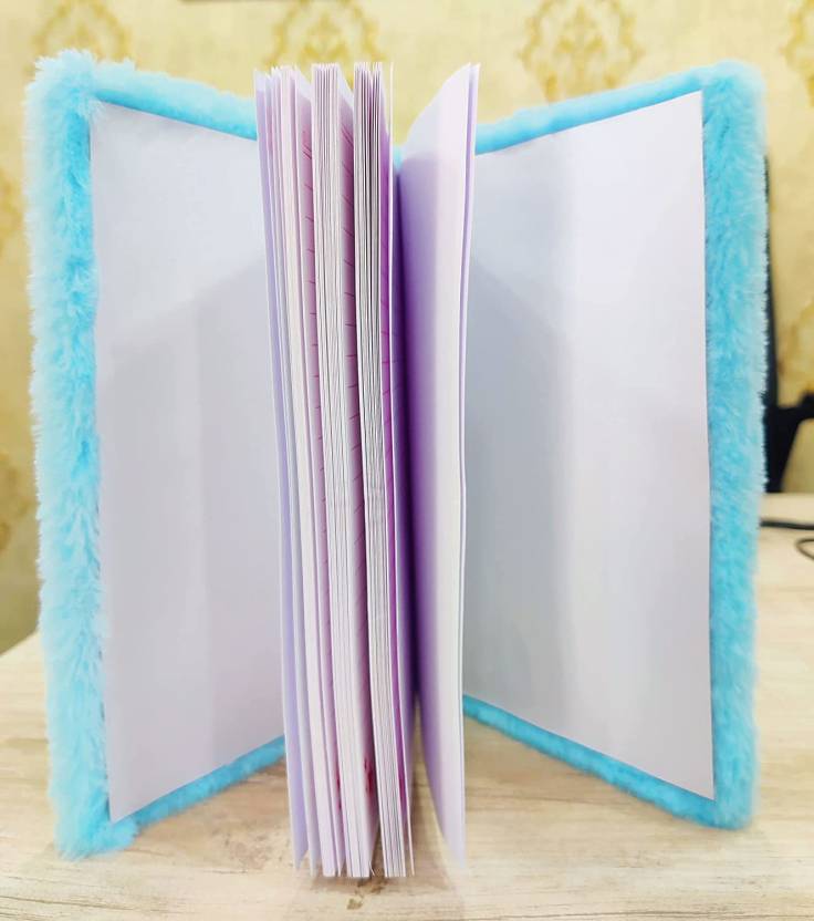 Fur Diary for Kids Personal Fur School Notebook Birthday Return Gift Set A5 Notebook Both Side Ruled 160 Pages (Blue)