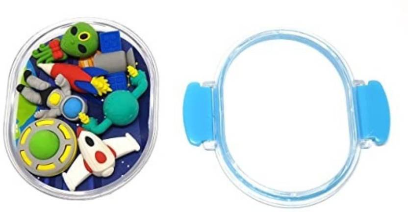 Gift Box 3D Puzzle Fancy Space Theme Erasers for Kids 7 Non-Toxic Eraser (Multicolor)