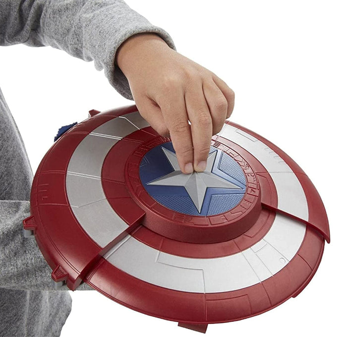 Marvel Avengers Captain America Darts Shooter Shield Launcher Manual Reload Toys For Boys - Blue