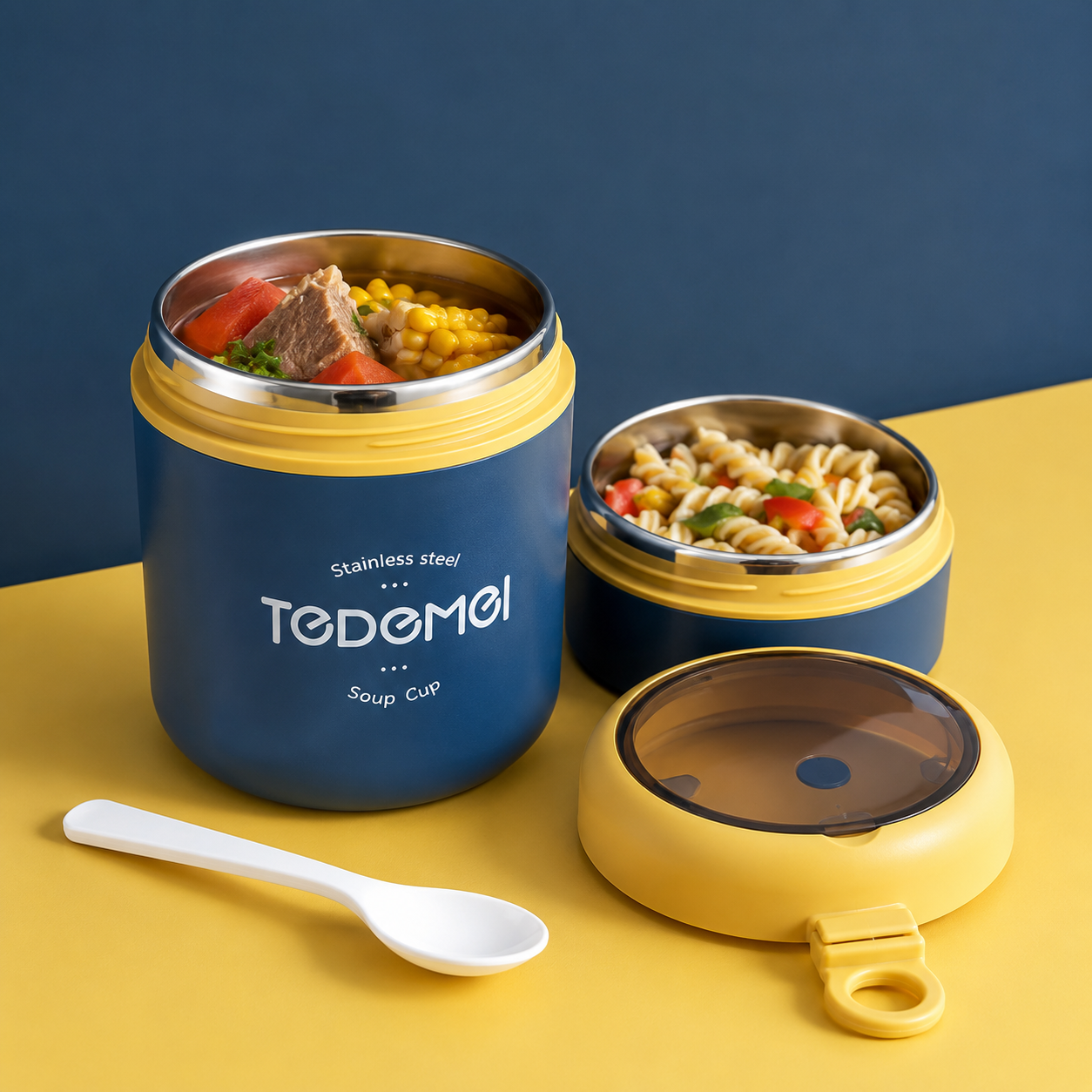 Tedmei lunch box 2 compartment | Stackable Insulated Tiffin with Handle