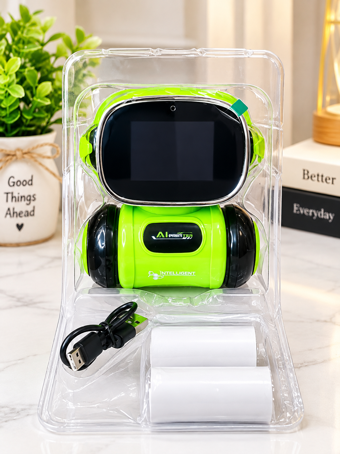 Interactive Smart AI Printing Robot Toy with Voice Control & Display Screen