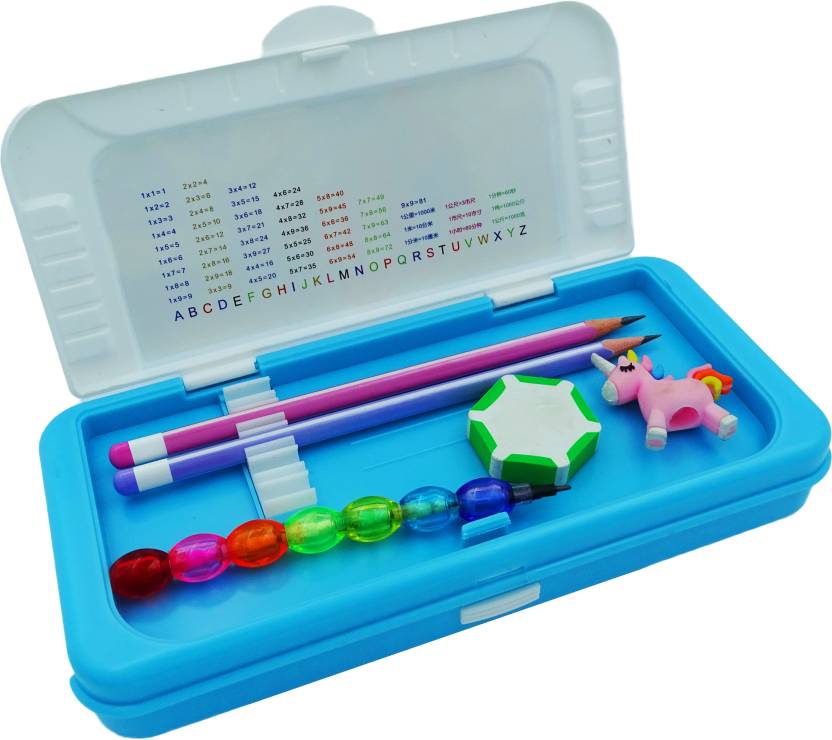 CARTOON PRINTED PENCIL BOX WITH SPIDERMAN CHARACTER Spider man Art Plastic Pencil Boxes  (Set of 2, Blue)