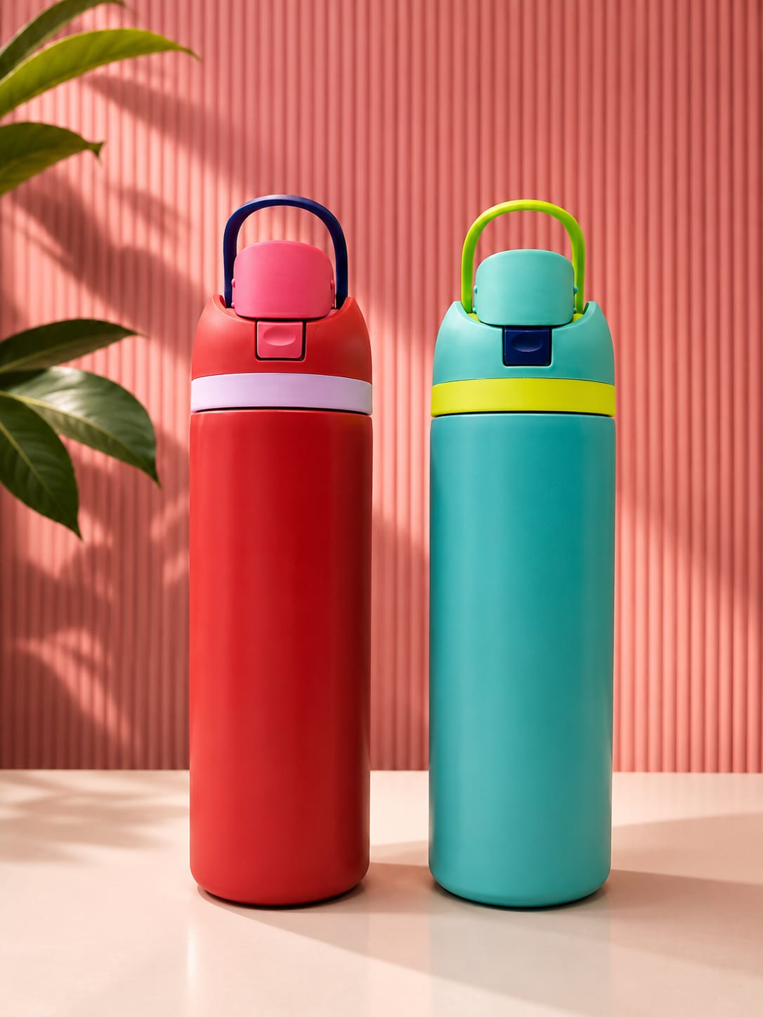 stainless-steel-insulated-water-bottle-800ml-Red-&-Green