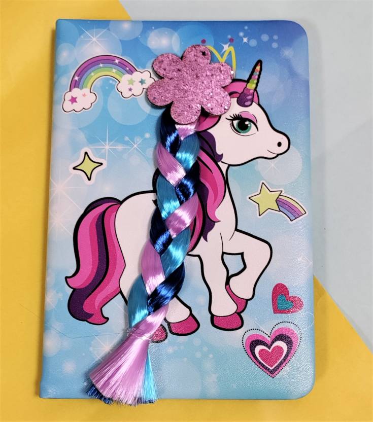 Bear Unicorn A4 Diary single 120 Pages (Light Blue)