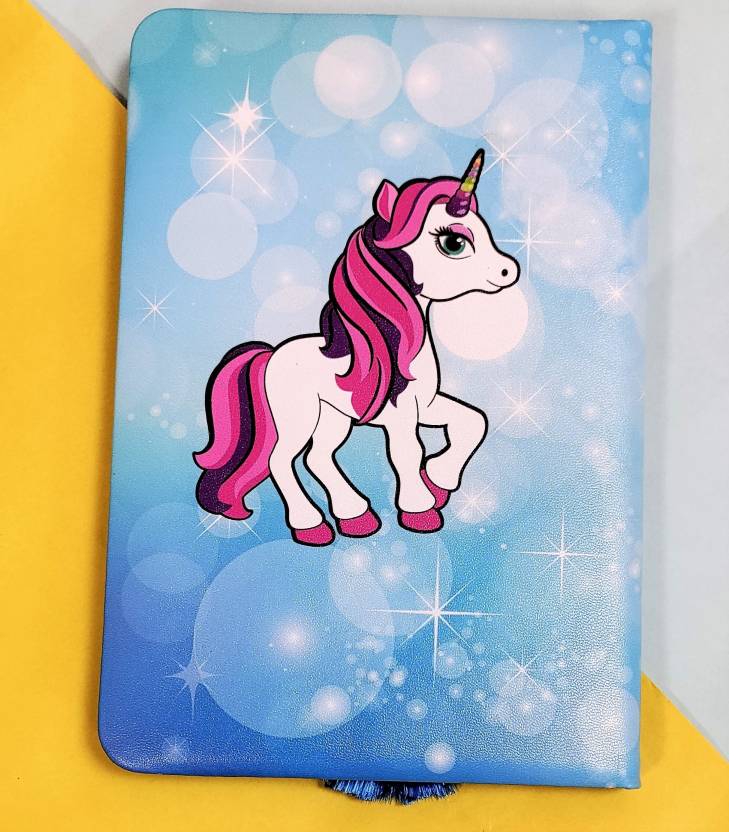 Bear Unicorn A4 Diary single 120 Pages (Light Blue)