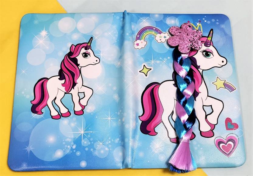 Bear Unicorn A4 Diary single 120 Pages (Light Blue)