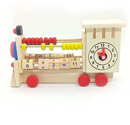 Abacus and clock pull along toy ( a perfect abacus tool )