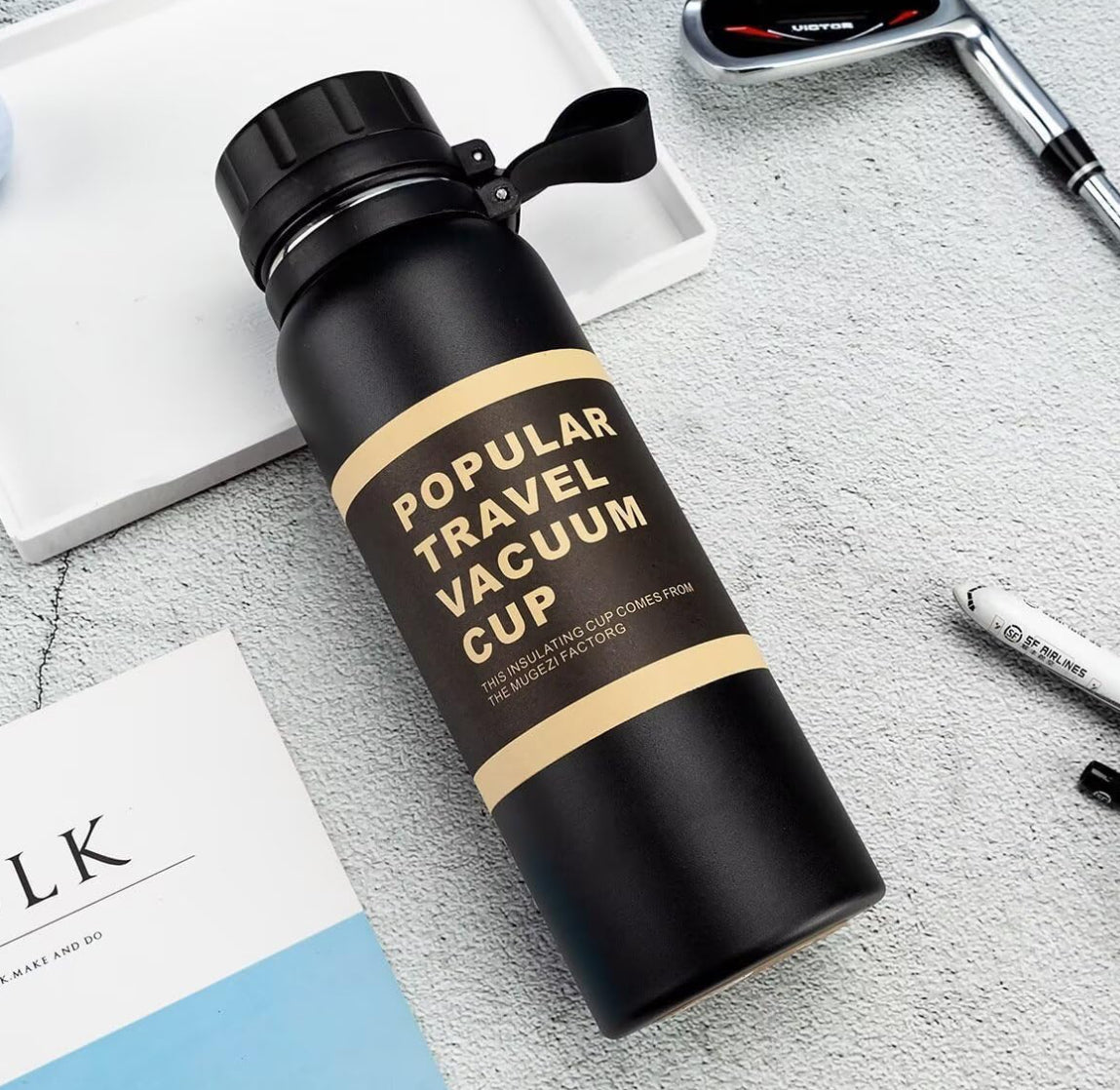 Portable Sports Water Bottle Double Wall Vacuum Cup