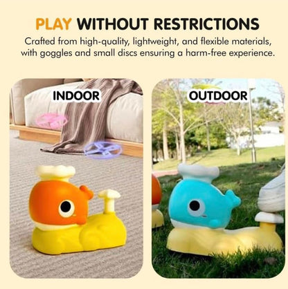 Spot Hunt Disc Launcher, Flying Disc Launcher Toy, Step-On Flying Saucer Launch Toy Set Backyard Games and Activities for Children & Family