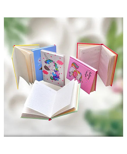 Unicorn Diaries for Birthday Return Gifts A6 Gift Set Ruled Stationery Diaries Set of 12 - Multicolour