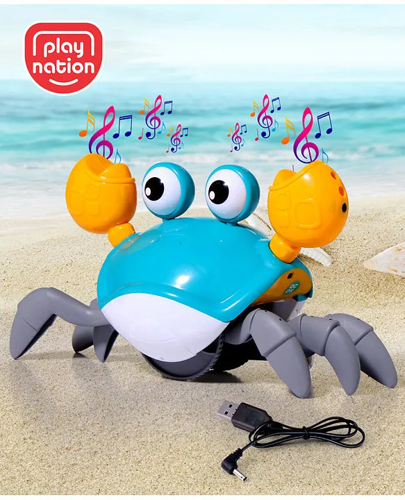 Crawling Crab Musical Toy with Rechargeable Battery- Multicolour
