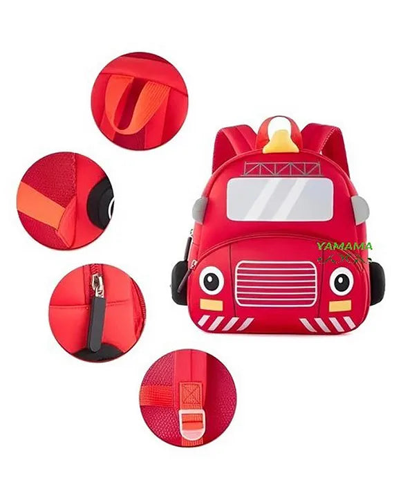 Spot Hunt cute car face  Backpack With Front Pocket Adjustable Straps For Kids Premium Design Bag For Kids Best For Pre School Kindergartens Picnic And Holidays Multicolor