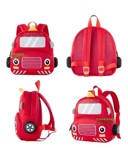 Spot Hunt cute car face  Backpack With Front Pocket Adjustable Straps For Kids Premium Design Bag For Kids Best For Pre School Kindergartens Picnic And Holidays Multicolor
