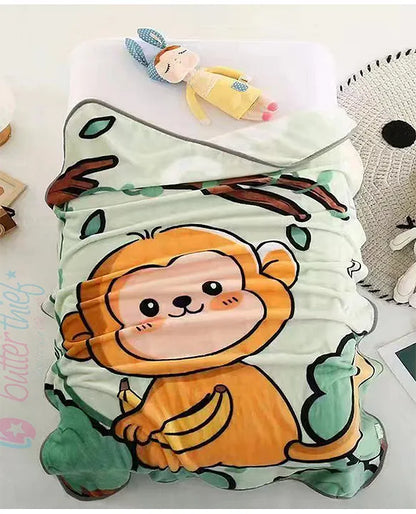Animal Printed Soft Flannel All Seasons Baby Blanket for Kids & Toddlers