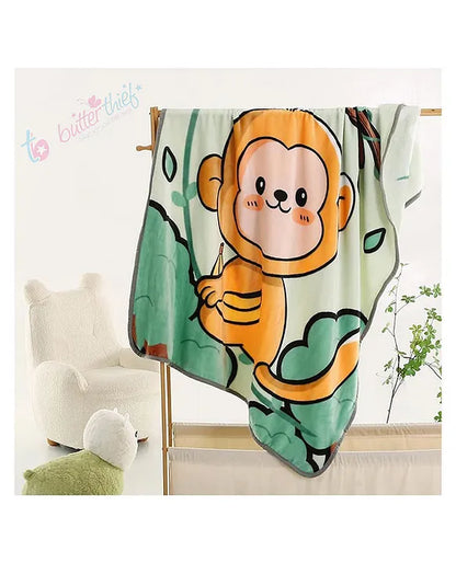 Animal Printed Soft Flannel All Seasons Baby Blanket for Kids & Toddlers