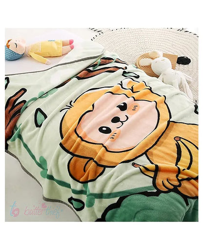 Animal Printed Soft Flannel All Seasons Baby Blanket for Kids & Toddlers