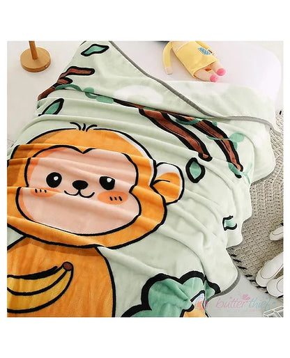 Animal Printed Soft Flannel All Seasons Baby Blanket for Kids & Toddlers