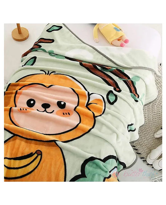 Animal Printed Soft Flannel All Seasons Baby Blanket for Kids & Toddlers