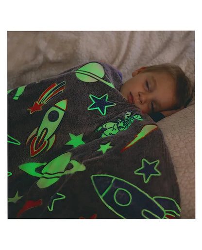 Kids Glowing Blanket for Boys & Girls, Queen Size Blanket ( Glow blanket )
