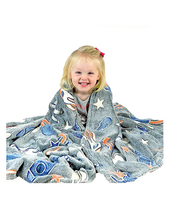 Kids Glowing Blanket for Boys & Girls, Queen Size Blanket ( Glow blanket )