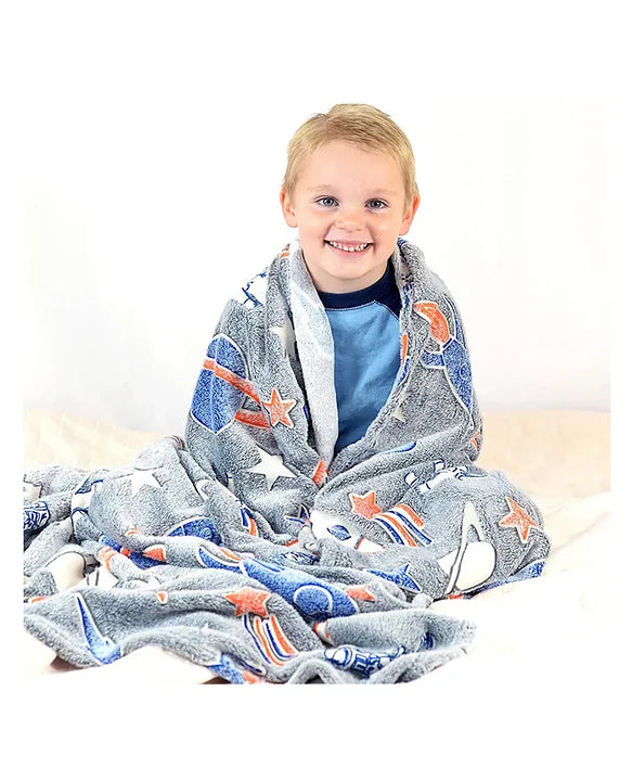 Kids Glowing Blanket for Boys & Girls, Queen Size Blanket ( Glow blanket )