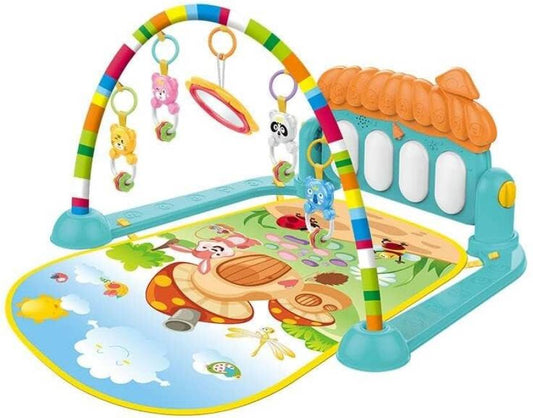 Spothunts Kick and Play Musical Keyboard Mat Piano Baby Gym Fitness Rack Baby Play Mat Gym  (Multicolor)