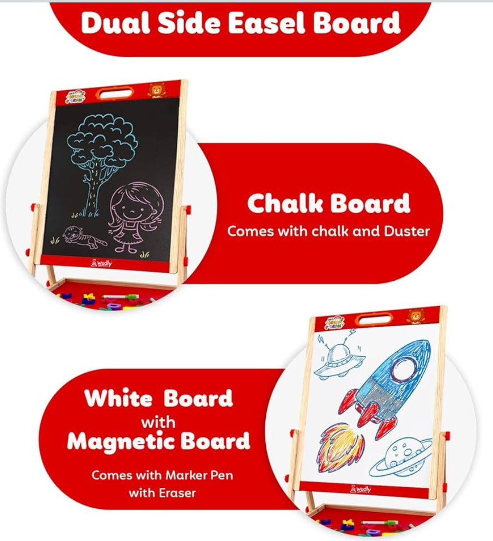 Wooden 2-in-1 Kids Easel Board