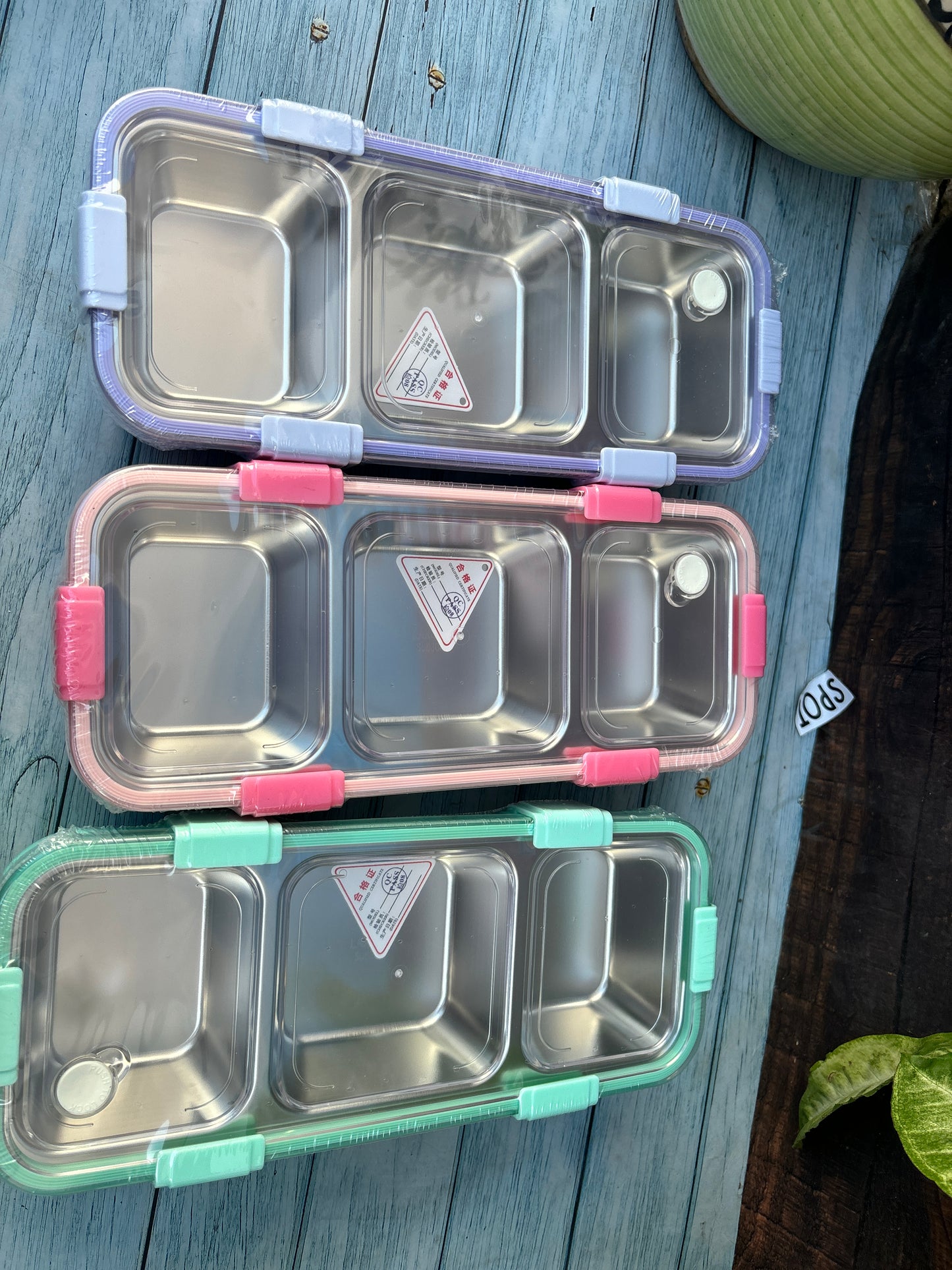 Spot Hunt 3 compartment stainless steel lunch box