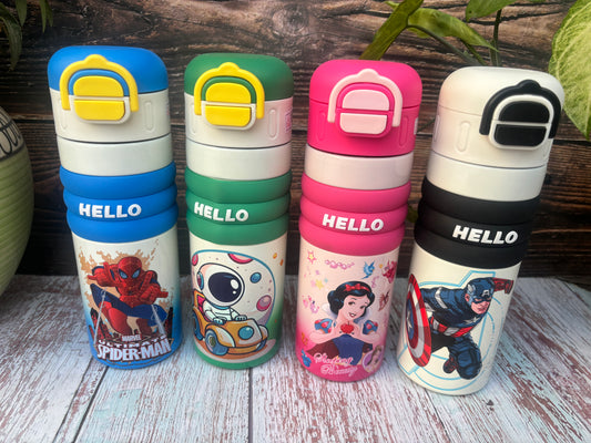 Twin cup steel insulated bottle