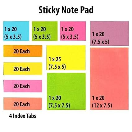 Spot Hunt Sticky Notes & Page Markers Binder Pack, 250 Assorted Size Notes, 125 Page Markers, 25 x 19 cm,