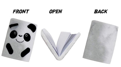 Spot Hunt Soft Fur Panda Notebook Journals Diary for Girls & Kids.
