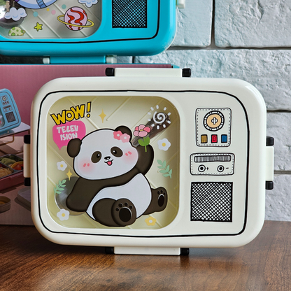 Steel Lunch Box | 4 compartments - Food Container with Spoon | Leakage Proof