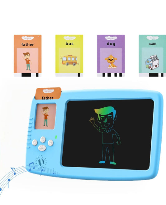 Spot hunt Talking Flash Cards with LCD Writing Tablet 2 in 1, Montessori Speech Therapy , Sensory Toys for 1-14 Year Olds Boys and Girls