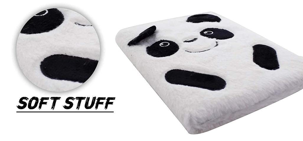Spot Hunt Soft Fur Panda Notebook Journals Diary for Girls & Kids.
