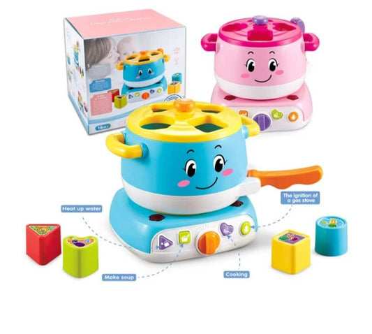 Spot Hunt Kitchen Set | Early Learning Game for Infants, 3 in 1 Magic Stove playset, Pink Color, New Type of Pretend and Play Game for Little Hands